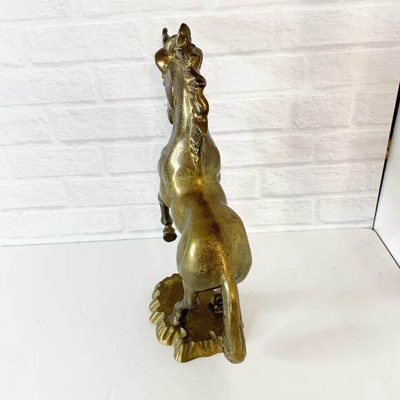 Vintage Solid Brass Unicorn Figurine Statue Collector Rearing Mystical Mythical - Picture 6 of 8